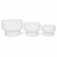 ΣΕΤ 3 ΤΕΜΑΧΙΑ ΑΣΠΡΟ-07  Δ24x15,5Υ  Δ19,7x13Y  Δ14x9,8Y